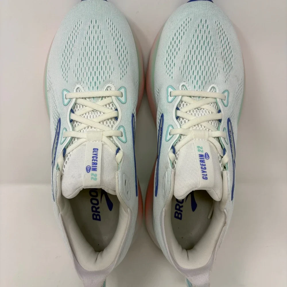Brooks Glycerin 22 Women's Size 11 White Pink Running Shoes (1204341B110)